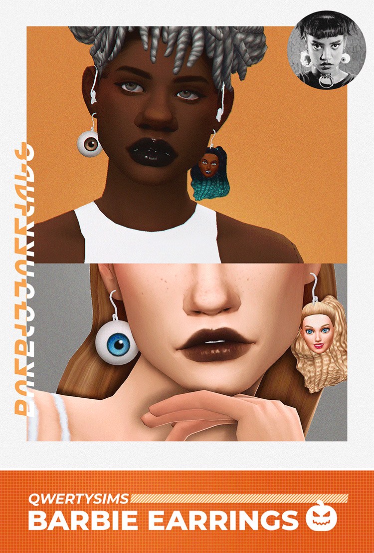 Barbie Earrings (Maxis Match) Sims 4 CC