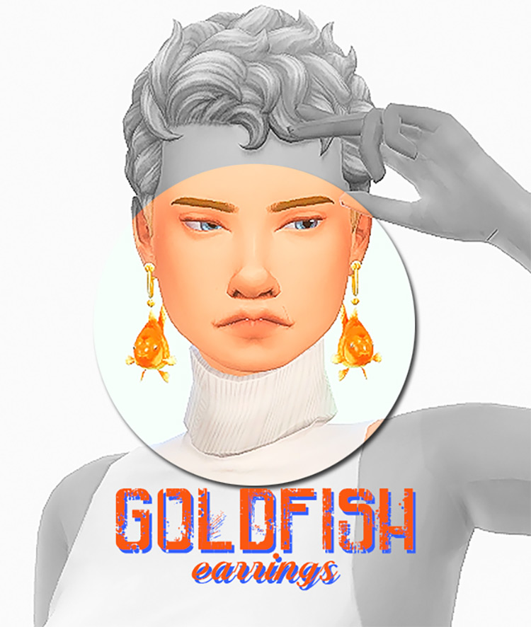 Goldfish Earrings (Maxis Match) Sims 4 CC