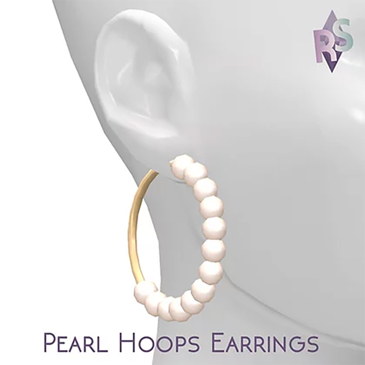 Pearl Hoop Earrings (Maxis Match) Sims 4 CC