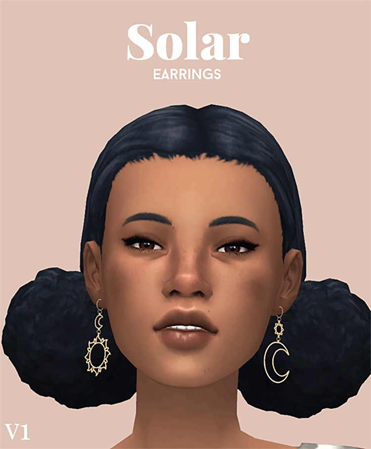 Solar Earrings (Maxis Match) Sims 4 CC