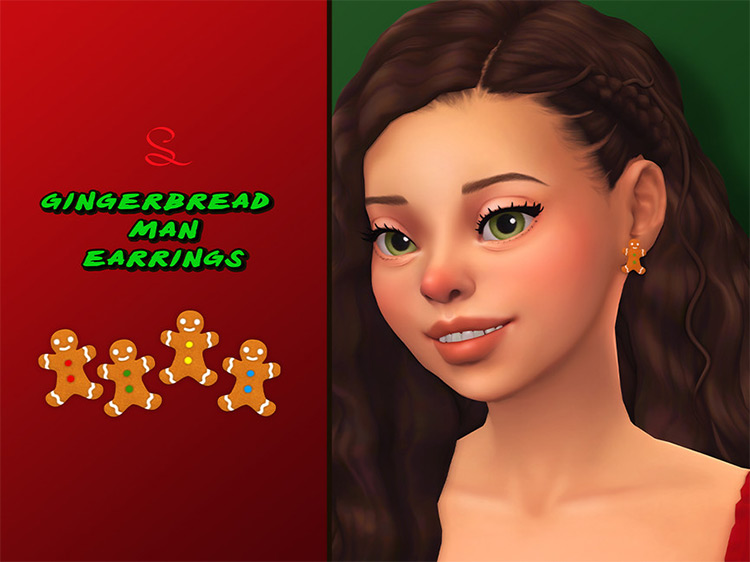 Gingerbread Man Earrings / Sims 4 CC