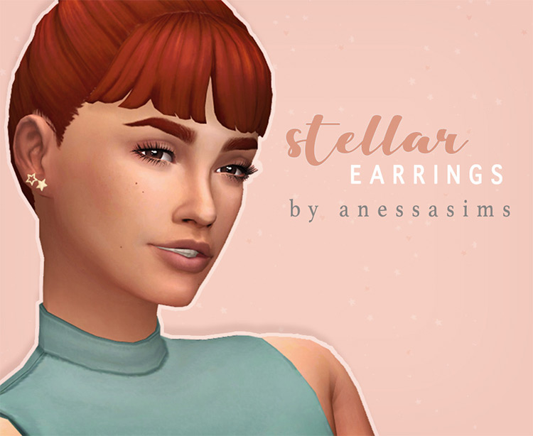 Stellar Star Earrings (Maxis Match) Sims 4 CC