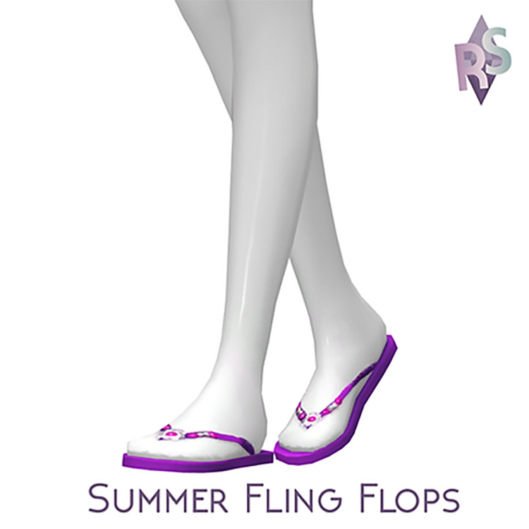 Summer Fling Flip Flops (Maxis Match) Sims 4 CC