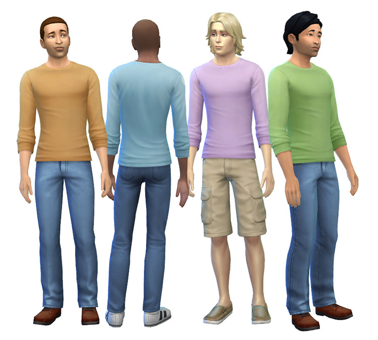 Men’s Long Sleeved Tees / Sims 4 CC