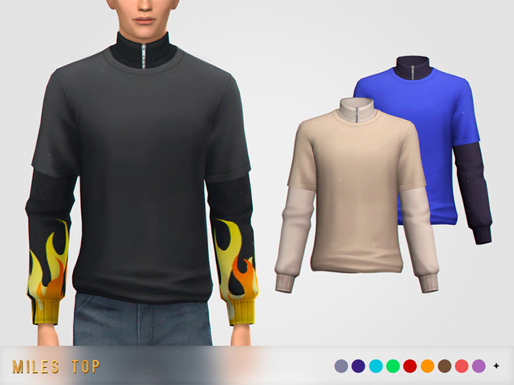 Miles Top (Long Sleeves) / Sims 4 CC