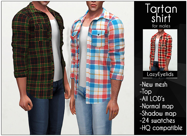 Tartan Shirts Set / Sims 4 CC