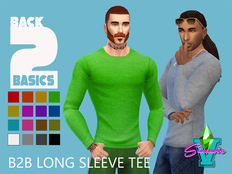 Back To Basics: Long Sleeve Tee (Maxis Match) Sims 4 CC