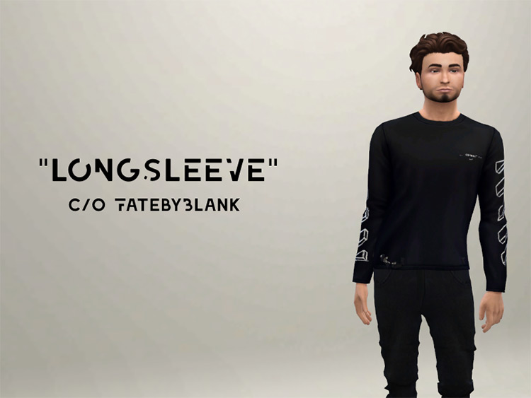 Black Off White Marker Arrows Long Sleeve / Sims 4 CC