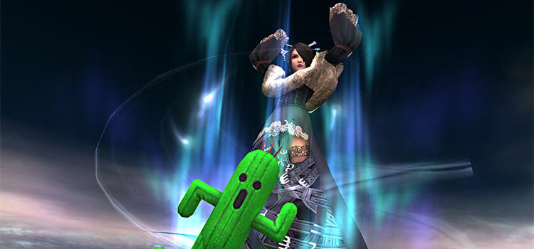 Lulu casting a spell with Doublecast in FFX HD