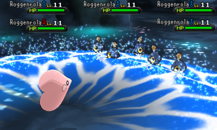 Surf hitting a horde of Roggenrola / Pokémon X & Y