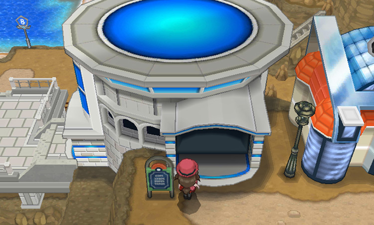 The Ambrette Aquarium is located near the entrance to the town from Route 8 / Pokémon X & Y