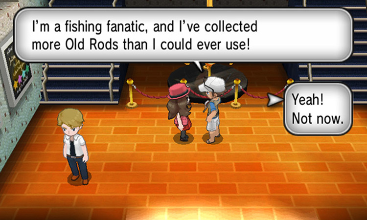 The Fisherman will give you one of his Old Rods / Pokémon X & Y