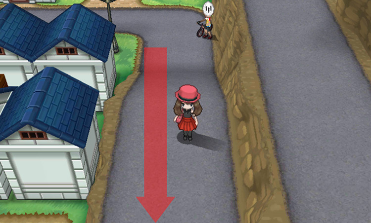 The bicycle track continues up the cliff side / Pokémon X & Y