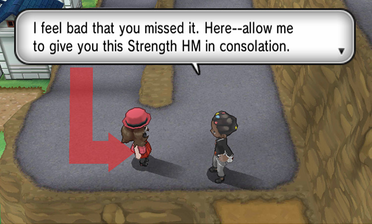 Gym Leader Grant gives you HM04 Strength / Pokémon X & Y