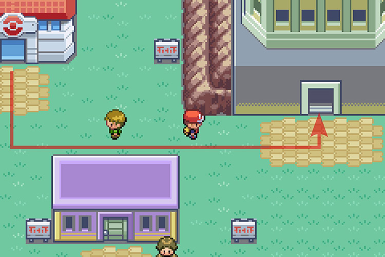 Entering the Lavender Town Pokémon Tower. / Pokémon Radical Red