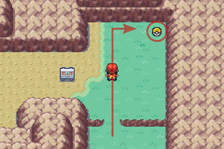 TM042 found in the top-right corner of the path. / Pokémon Radical Red