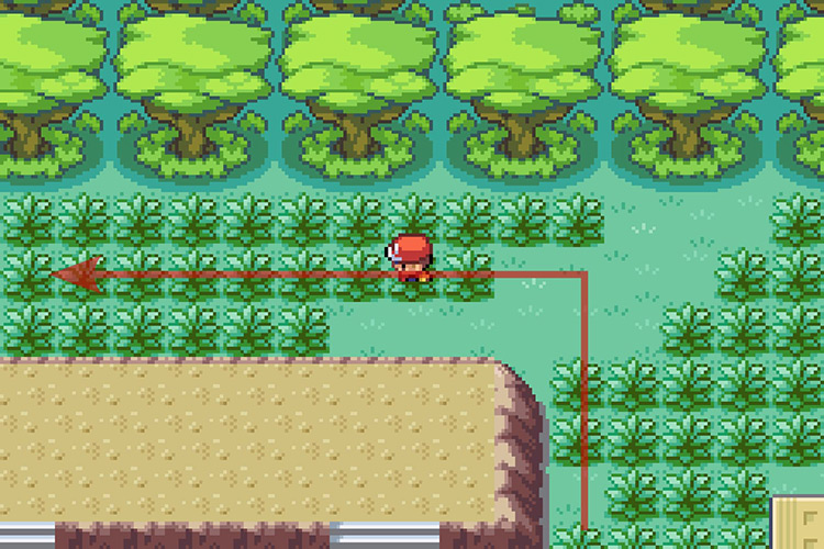 Going North and then heading West after going down the stairs. / Pokémon Radical Red