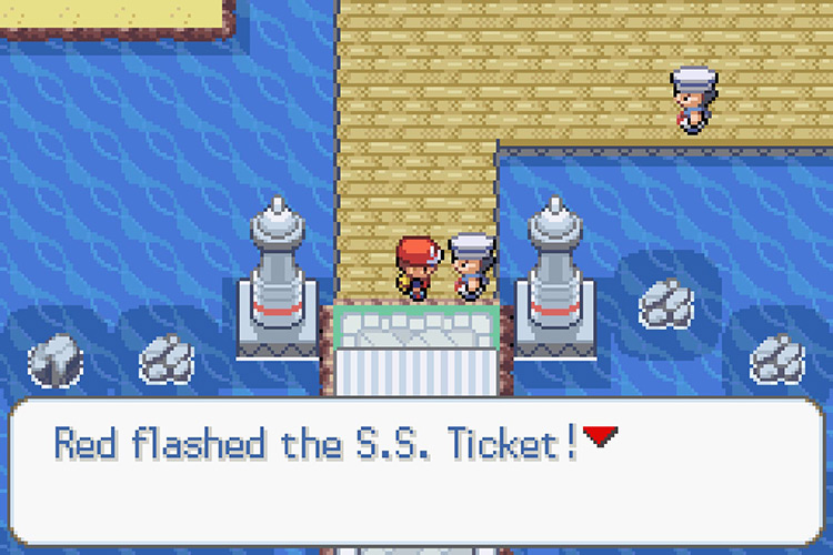 Showing the sailor your ticket. / Pokémon Radical Red