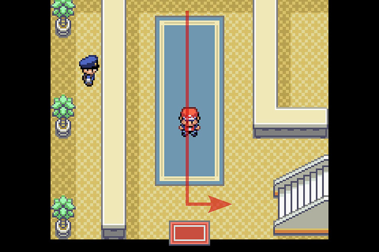 Taking the stairs leading to the second floor. / Pokémon Radical Red