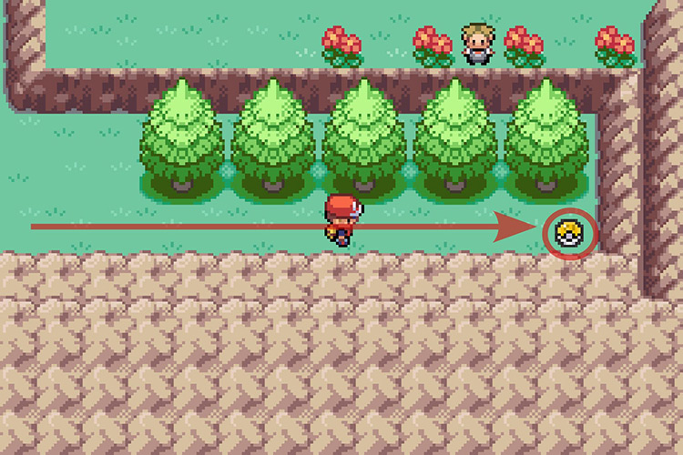 Finding the TM for Steel Beam behind the tree. / Pokémon Radical Red