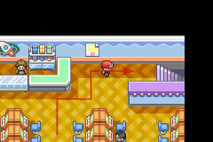 Stairs leading down to the Rocket Hideout. / Pokémon Radical Red