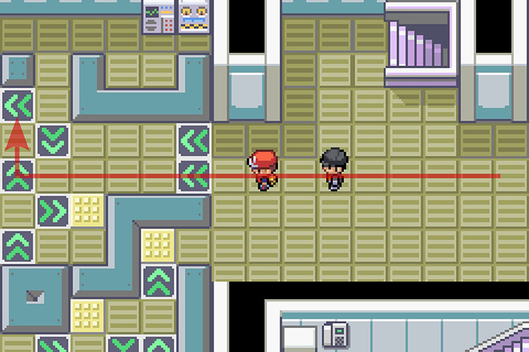 Using the bottom warp tile. / Pokémon Radical Red