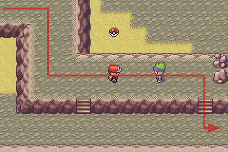 Getting off of the platform at the very end of it. / Pokémon Radical Red