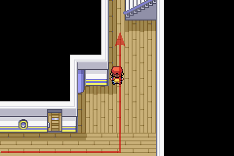Going toward the stairs leading to the captain’s quarter / Pokémon Radical Red