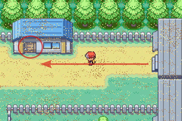 The blue house you have to enter / Pokémon Radical Red