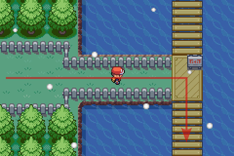 Following the wooden bridge South / Pokémon Radical Red