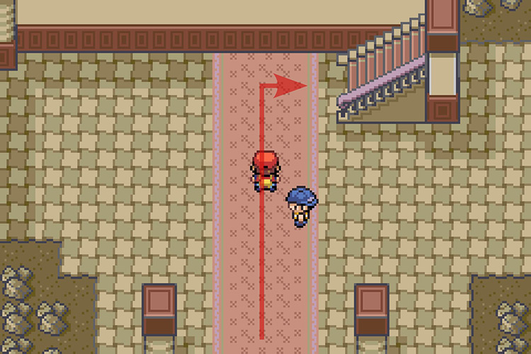 Going to the second floor by using the stairs. / Pokémon Radical Red