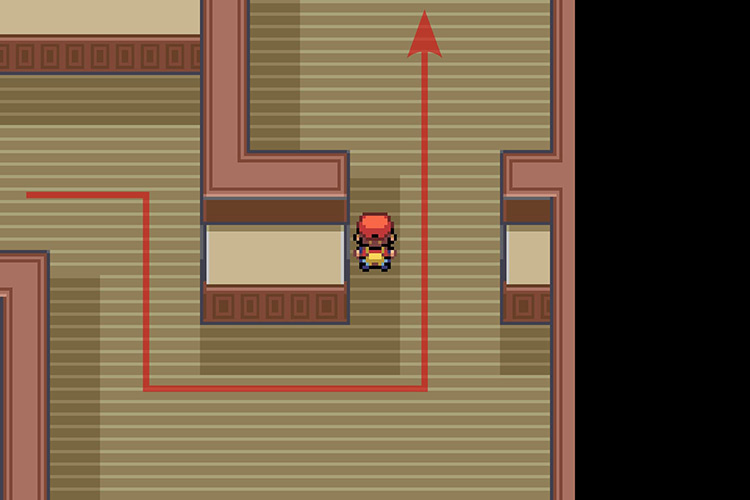 Entering the previously blocked room and going North. / Pokémon Radical Red
