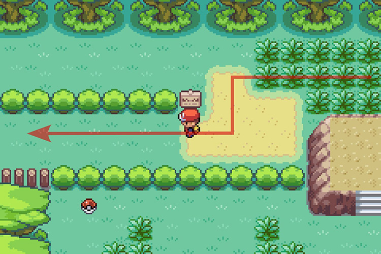 Taking the path leading to the Safari Zone Area 2. / Pokémon Radical Red