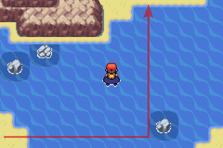 Surfing to the island North. / Pokémon Radical Red