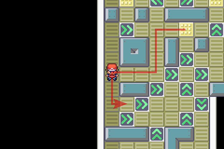 The third tile you have to interact with that takes you to the other side. / Pokémon Radical Red
