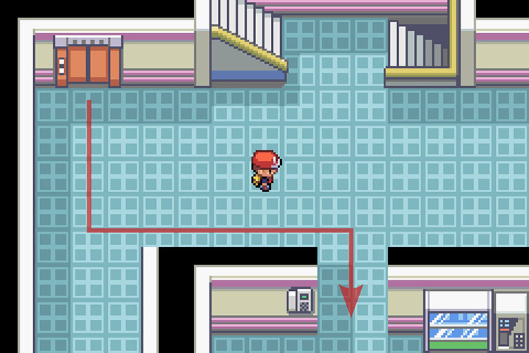 Entering the first room you see on the Silph Co. fourth floor. / Pokémon Radical Red