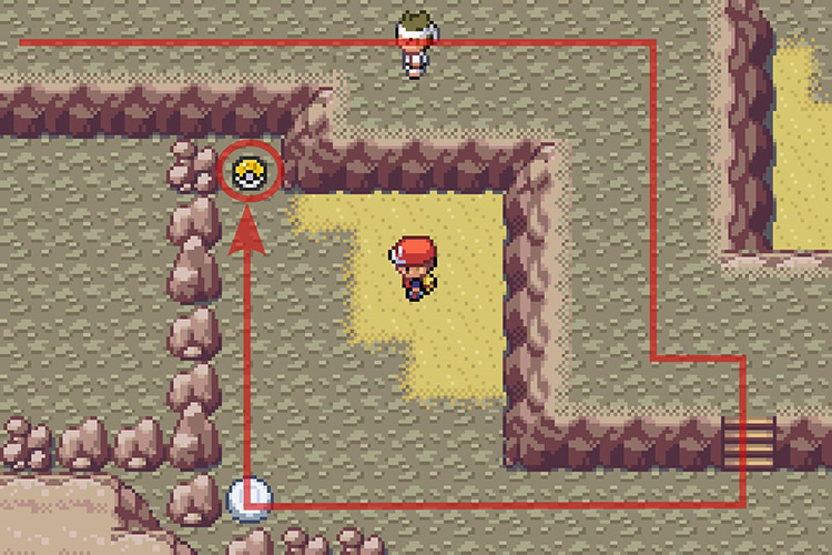 TM037 Sandstorm found under the platform, North of a switch. / Pokémon Radical Red