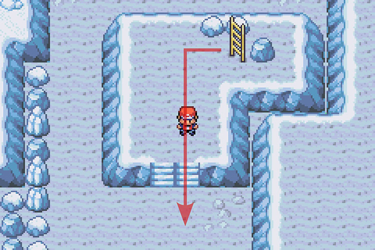 Heading South after reaching the cave’s lower floor / Pokémon Radical Red