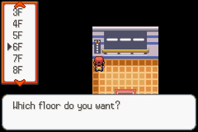 Using the elevator to go to the sixth floor. / Pokémon Radical Red