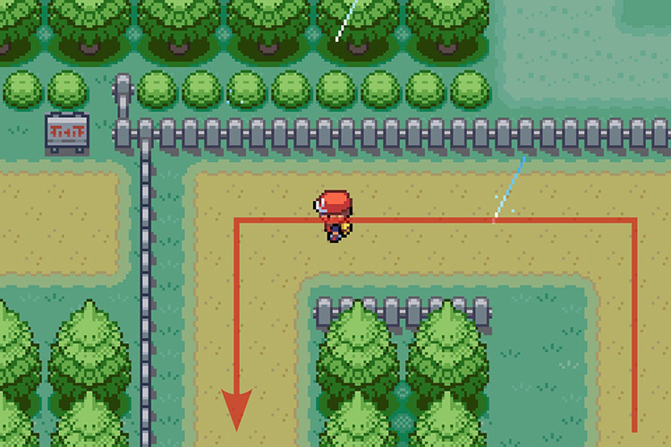 Entering Route 18 and continuing to follow the path. / Pokémon Radical Red