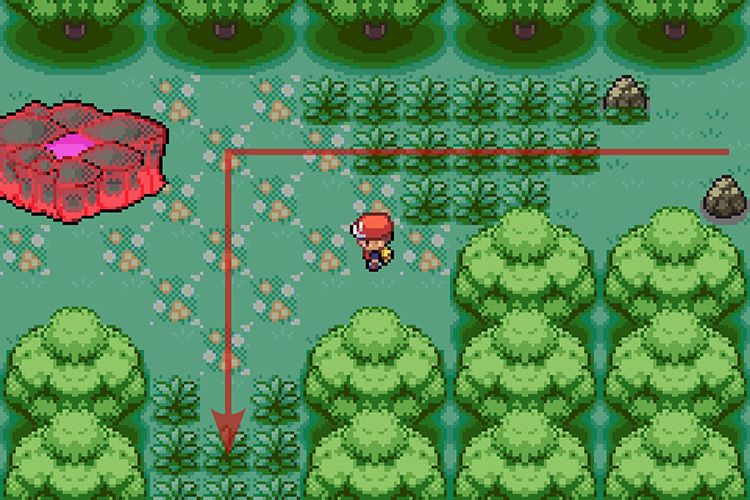 Going South after seeing the raid den. / Pokémon Radical Red