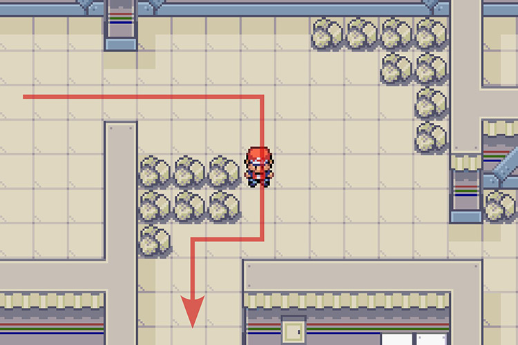 Going South instead of entering the room to the East. / Pokémon Radical Red