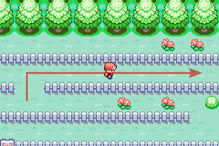 Following the path East as the weather changes because of entering Route 13. / Pokémon Radical Red