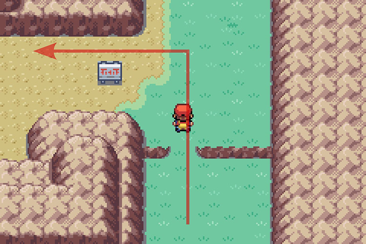 Turning left after crossing the second ledge. / Pokémon Radical Red