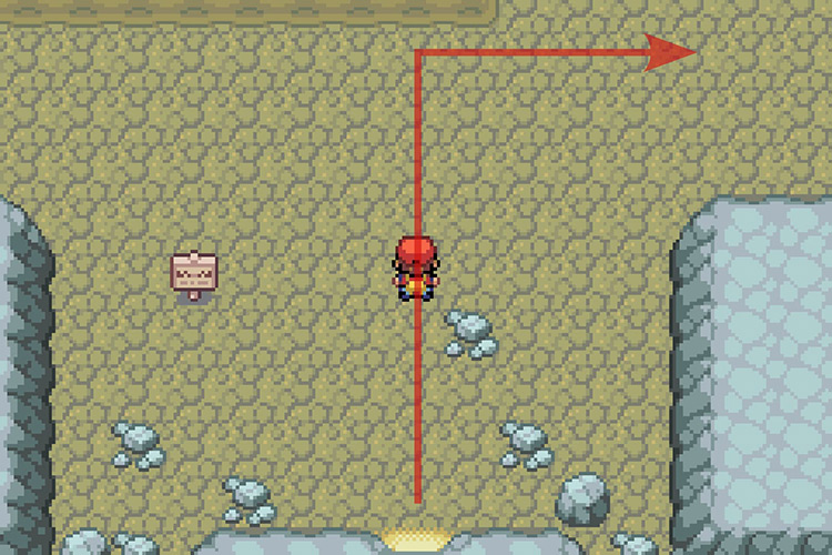 Going up and then turning right from the Rock Tunnel entrance. / Pokémon Radical Red