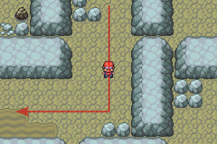 Turning left after reaching the end of the path. / Pokémon Radical Red