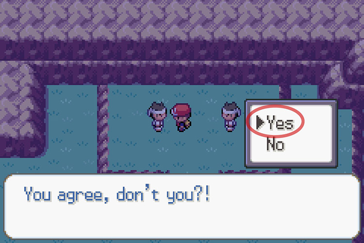 Answering the Black Belt’s question with ‘Yes.’ / Pokémon Radical Red