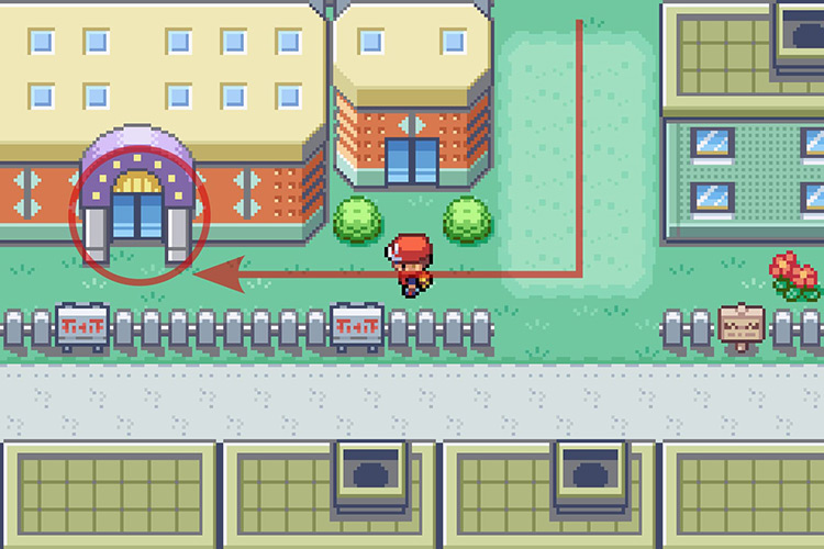 Taking the first left and entering the Game Corner. / Pokémon Radical Red