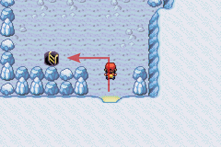 Going to a lower level of the cave by using the ladder to the West. / Pokémon Radical Red