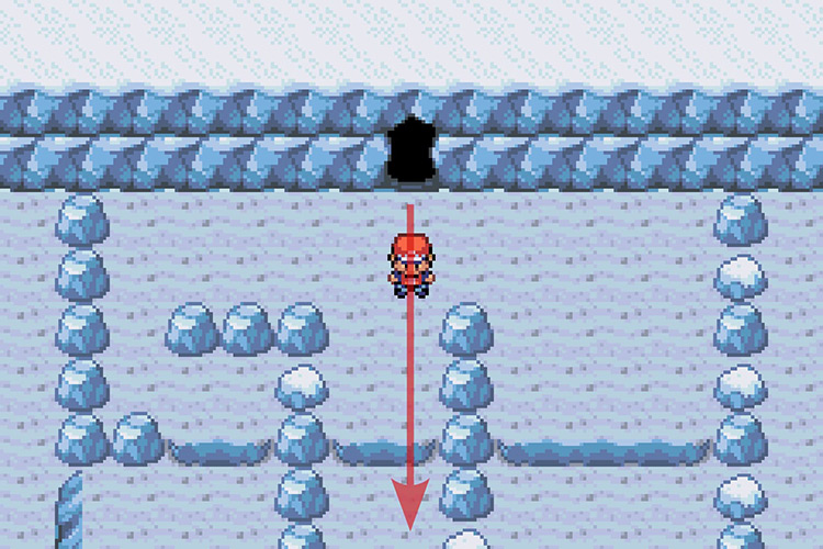 Entering the secret area and heading South. / Pokémon Radical Red